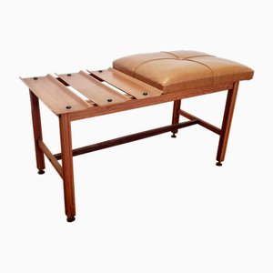 Banco escandinavo moderno de teca con asiento, años 60
