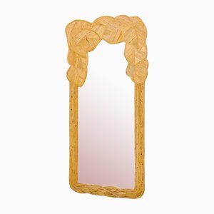 Large Rattan  leaves Mirror, 1990s