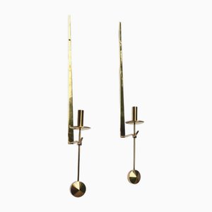 Wandlampen aus Messing von Pierre Forsell von Skultuna, 1960er, 2er Set
