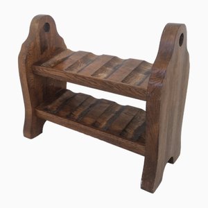 Brutalist Oak Wine Rack, 1970s