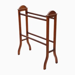 Antique Victorian Walnut Towel Rail Stand, 1900s