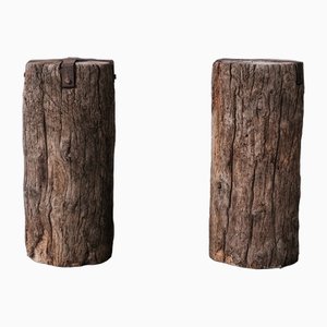 Antique Spanish Wooden Side Tables, 1890s, Set of 2