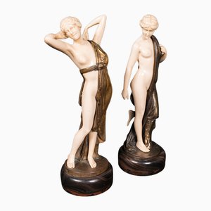 Statuette Art Deco vintage, Germania, anni '30, set di 2