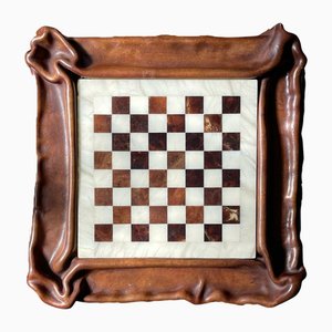Leather Kangaroo Chess Board, Italy, 1980s