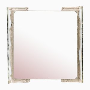 Espejo iluminado de Murano y metal de Mazzega, años 70