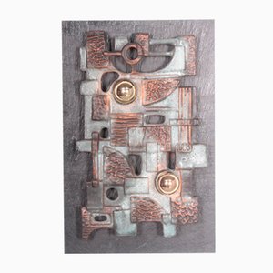 Vintage Brutalist Wall Light Sculpture