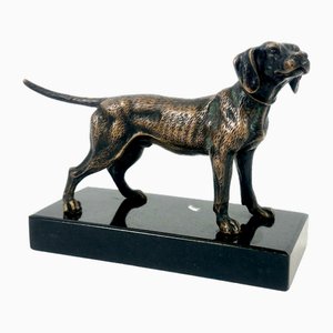 Bronze Pointer Dog Figurine, 20th Century
