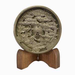 Japanischer Edo Spiegel aus Bronzeguss, 18. Jh. Thema Langlebigkeit