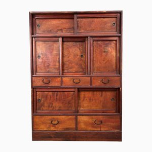 Mueble de té Cha Tansu japonés antiguo, años 20