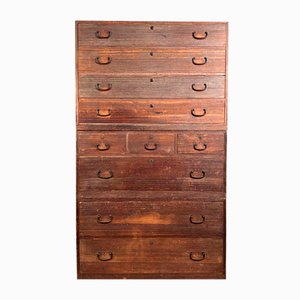 Japanese Kimono Paulownia Tansu Chest of Drawers, 1960s