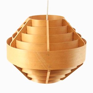 Pine Lamella Ring Pendant Light by Hans-Agne Jakobsson for Hans-Agne Jakobsson Ab Markaryd, Sweden, 1970s