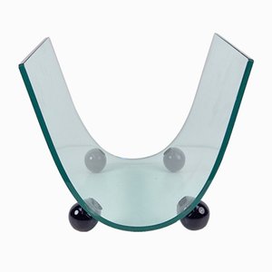 Porte-Revues Postmoderne en Verre de Fiam, Italie, 1980s