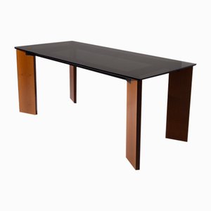 Tavolo da pranzo in vetro fumé attribuito ad Afra & Tobia Scarpa, 1970