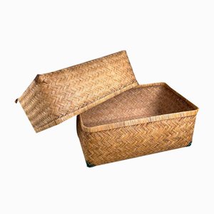 Japanese Gyori Bamboo Storage Basket, 1960s