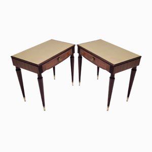 Vintage Nachttische aus Buche & Ebonisiertem Nussholz von Paolo Buffa, 1950er, 2er Set