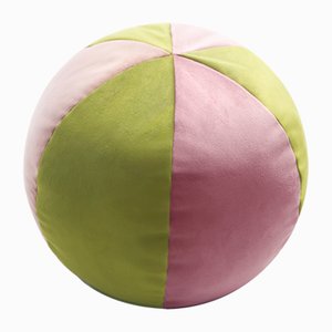 Coussin Ball en Velours Rose et Vert par Lo Decor