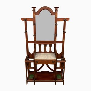 Arts and Crafts Period Inlaid Mahogany Hallstand, 1900