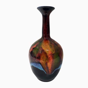 Vase Vintage en Faïence Vernie par Giovanni Poggi pour San Giorgio Albisola Ceramics, 1975