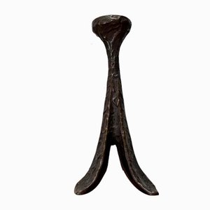 Brutalistischer Mid-Century Kerzenhalter aus Bronze von Harjes, Deutschland, 1960er