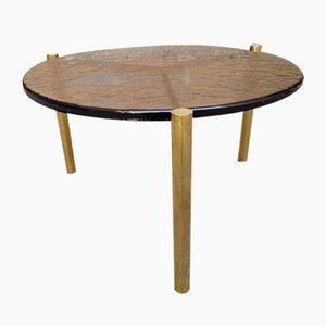 Table Basse Tripode Vintage en Laiton