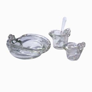Art Deco Iridescent Glass Ashtray Smoke Set by Ercole Barovier, 1930s, Set of 4