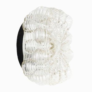 Aplique o montaje empotrado Mid-Century de vidrio transparente