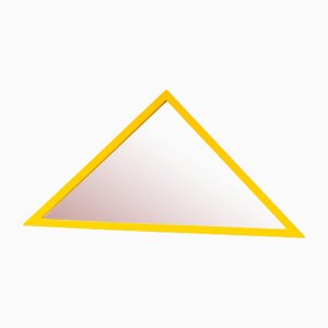 Mirror with Yellow Triangular Frame attributed to Anna Castelli Ferrieri for Castelli / Anonima Castelli, 1980s