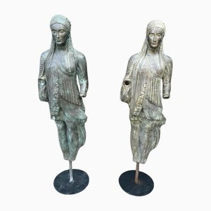 Large Greek Bronze Sculptures from the Achaean Period, 1940s, Set of 2