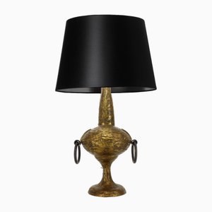 Brutalistische Lampe aus vergoldeter Bronze von Max Bre 1970er