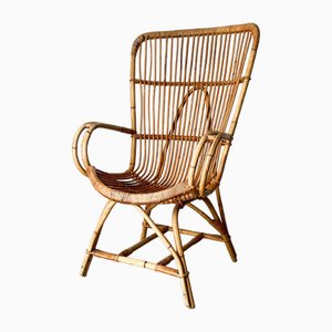 Butaca Mid-Century de bambú, Italia, años 50