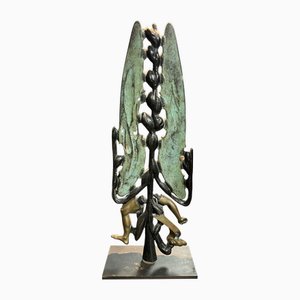 Cristian Todié, Surrealist Sculpture in Polychrome Bronze