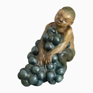 Stoneware Grape Harvest No. 27 Faun by Kai Nielsen for Bing & Grondahl, 1920s