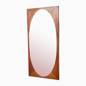 Mid-Century Wall Mirror with Wooden Frame, 1950s