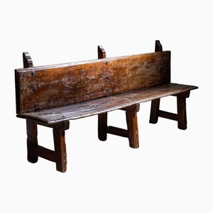 Banc Rustique en Bois, Alpines, 18ème / 19ème Siècle