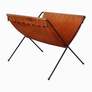 Leder Zeitschriftenhalter, 1950er