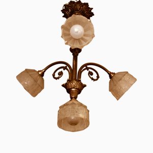 Französische Art Deco Deckenlampe, 1930er