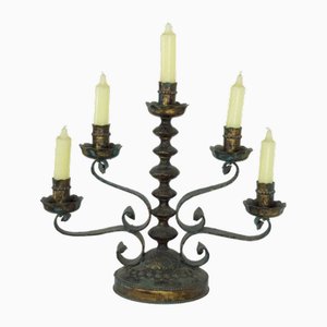 Brutalist Iron Candlestick from Longobard, Italy, 1970s