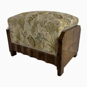 Pouf Mid-Century Art Déco con molle in stile di Osvaldo Borsani, anni '40