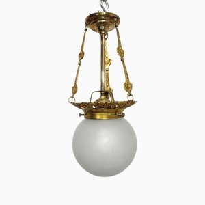Brass Ceiling Lamp, Spain, 1950s