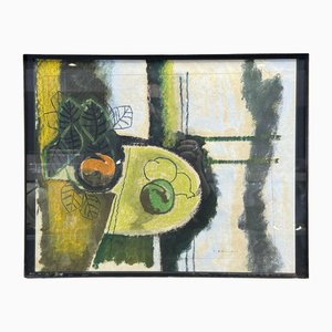 Gaetano d'Amico, Cubist Still Life, Oil and Pastel on Paper