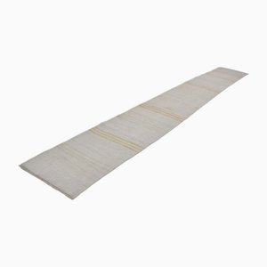 Large Turkish Handmade Hemp Runner Rug, 1960s