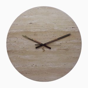 Travertine Wall Clock by Euromarmi Store