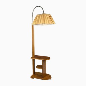 Art Deco Floor Lamp in Wood, 1930s