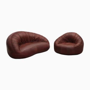 Set of Pangolin Leather Sofa and Armchair by Egg Designs, 2015