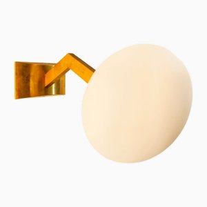 Brass Wall Light with Oval Glass