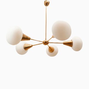 Vintage Italian Sputnik Ceiling Lamp with Forat Oval Glass Cones