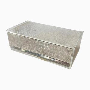 Modern German Rectangular Silver Plated and Acrylic Glass Vanity Box from WMF, 1980s