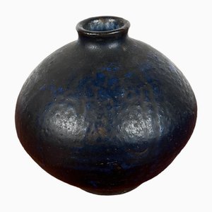 Brutalistische deutsche Mid-Century Studio Keramikvase von Gerhard Liebenthron, 1960er