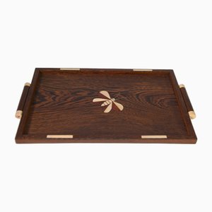 Art Deco Wengé Wood Tray, 1930s