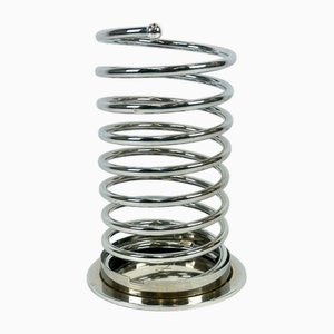 Chromed Spiral Shaped Umbrella Stand, 1980s